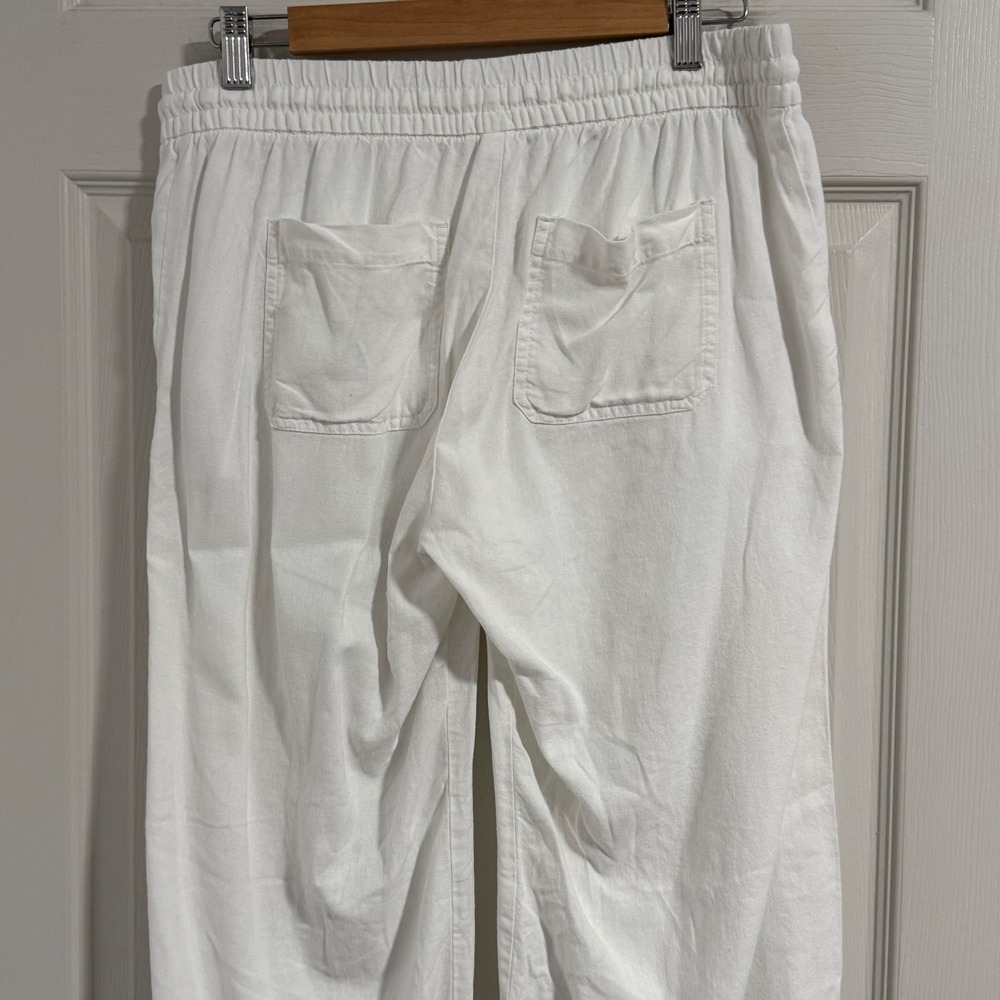 Old Navy Wide Leg Linen Pants Womens Small White Coastal Grandma‎ Elevated Basic - Picture 4 of 13